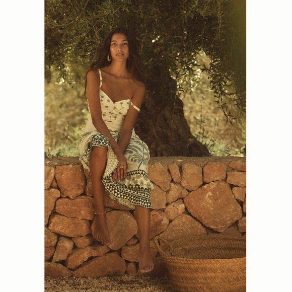 🌿NWT Farm Rio x Anthropologie Ruffle Hem Maxi Dress